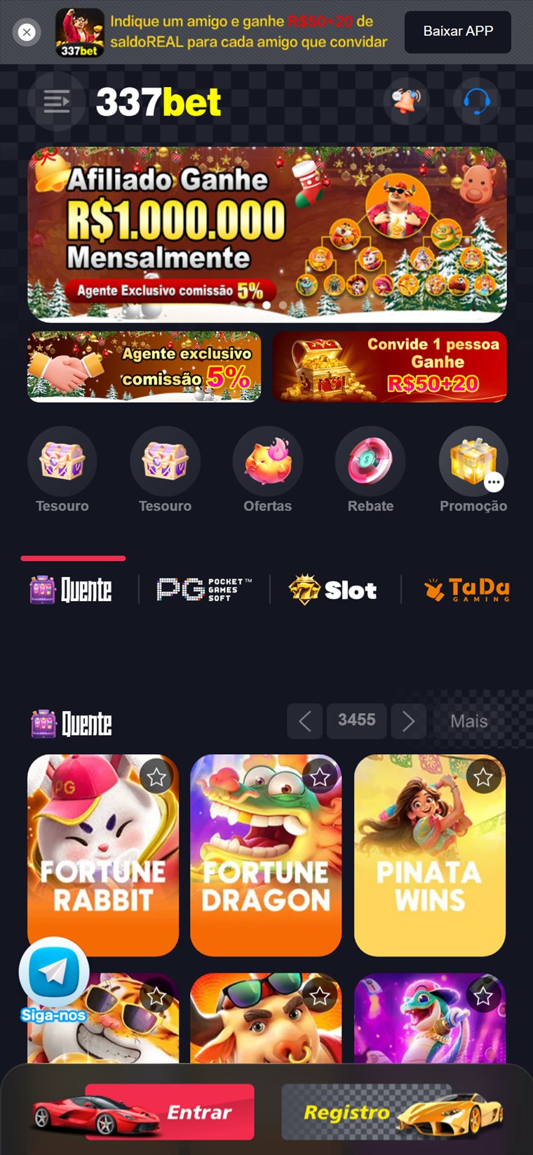 Exemplo de plataforma Tipo 3 (MangoBox) — lobby com bônus e roleta.